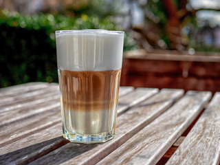 Morning Coffee with milk foam in high resolution