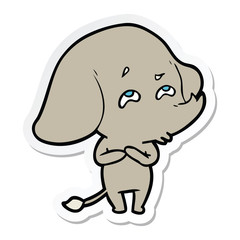 sticker of a cartoon elephant remembering