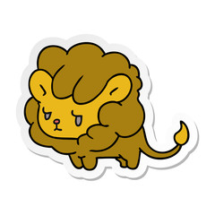 sticker cartoon kawaii cute lion cub