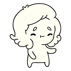 cartoon of a kawaii cute ghost