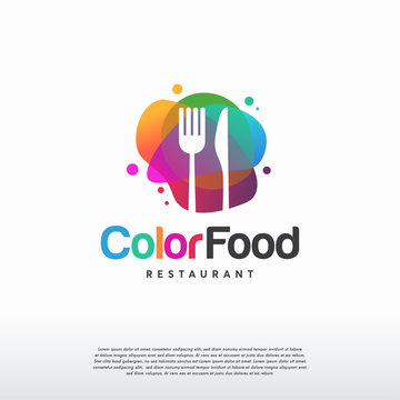 Restaurant logo designs concept vector, Color Food logo designs template