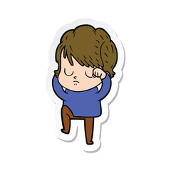 Fototapeta premium sticker of a cartoon woman