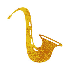 retro illustration style cartoon musical saxophone