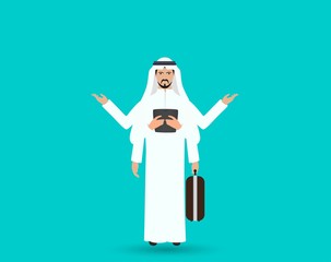 Vector illustration of Arabic man character image