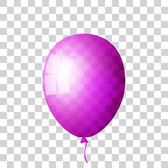 Purple realistic balloon