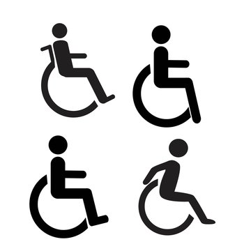 disabled wheelchair icon set