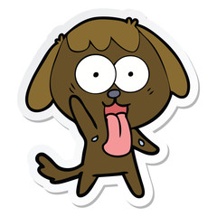 sticker of a cute cartoon dog