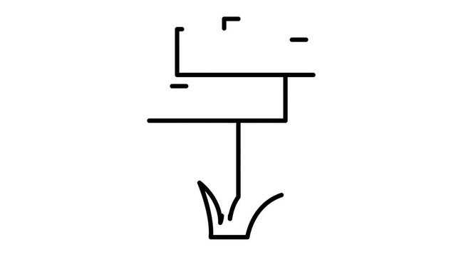 line icon animation signpost