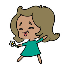cartoon of cute kawaii girl