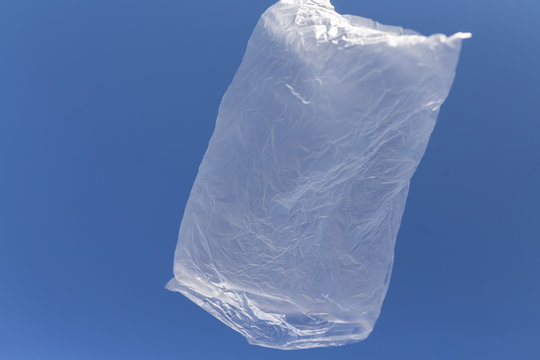 plastic bag floating in air