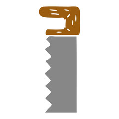 cartoon doodle of a metal saw