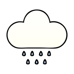 gradient shaded cartoon rain cloud