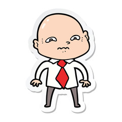 sticker of a cartoon nervous man