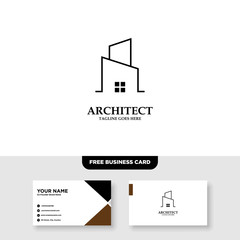 Architecture Company, construction, architect, vector logo template - Vector, Free Business Card