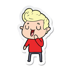 sticker of a happy cartoon man
