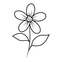 beautiful flower and leafs decorative icon