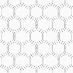 Fototapeta na wymiar Abstract seamless pattern of dotted hexagons.