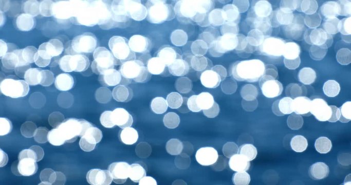 (自然-風景４K)海面で輝くボケ玉１