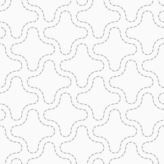 Abstract seamless pattern of dotted smooth geometrical shapes.