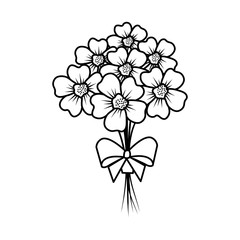 beutiful flowers bouquet with bowtie