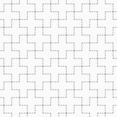 Abstract seamless pattern of dotted crosses.