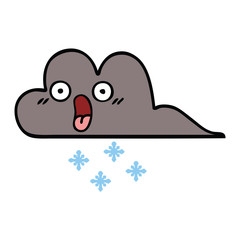 cute cartoon storm snow cloud