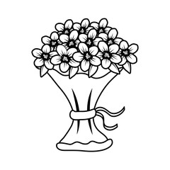 beutiful flowers bouquet icon
