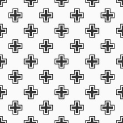 Abstract seamless pattern of crosses or plus signs.