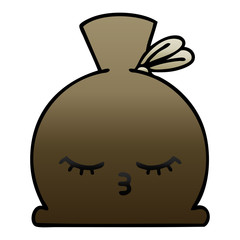 gradient shaded cartoon sack