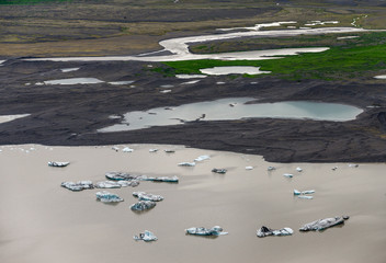  Svinafellsjokull glacier, part of Vatnajokull glacier. Skaftafel National Park on Iceland