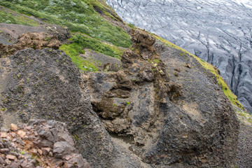  Svinafellsjokull glacier, part of Vatnajokull glacier. Skaftafel National Park on Iceland
