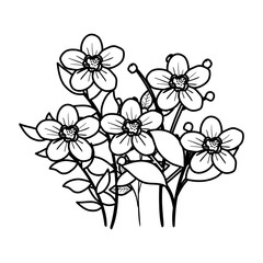 beautiful flowers decorative icon