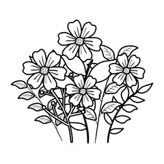 beautiful flowers decorative icon