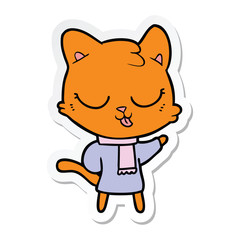 sticker of a cartoon cat