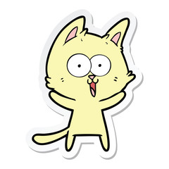 sticker of a funny cartoon cat