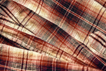 checkered fabric close up for texture or background