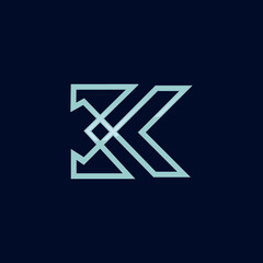 letter K line logotype. abstract creative logo design  template 