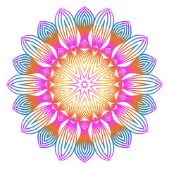 Anti-Stress Therapy Pattern. Mandala. For Design Backgrounds. Vector Illustration. Can Be Used For Textile, Greeting Card, Coloring Book, Phone Case Print. Rainbow color