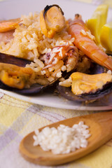 Tasty seafood dish – Paella a la marinera