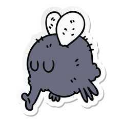 sticker of a quirky hand drawn cartoon fly