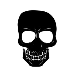 An illustration of human skull isolated on white background