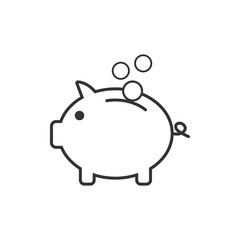 Bank, finance, money, pig, saving icon. Vector illustration, flat design.