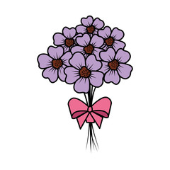 beutiful flowers bouquet with bowtie