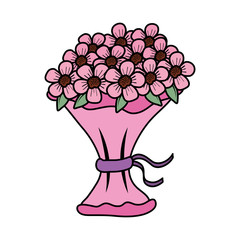 beutiful flowers bouquet icon