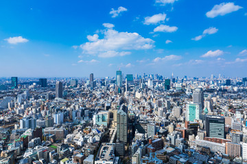 (東京都-都市風景)展望ラウンジから望む恵比寿から新宿方面への風景１