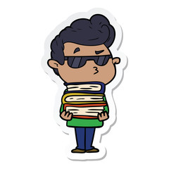 sticker of a cartoon cool guy