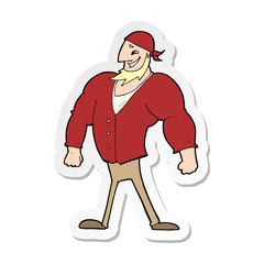 sticker of a cartoon manly sailor man