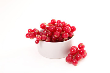 red berry currant on white background, red currant