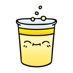 quirky gradient shaded cartoon cup of lemonade