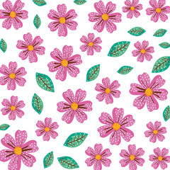 beautiful flowers decorative pattern